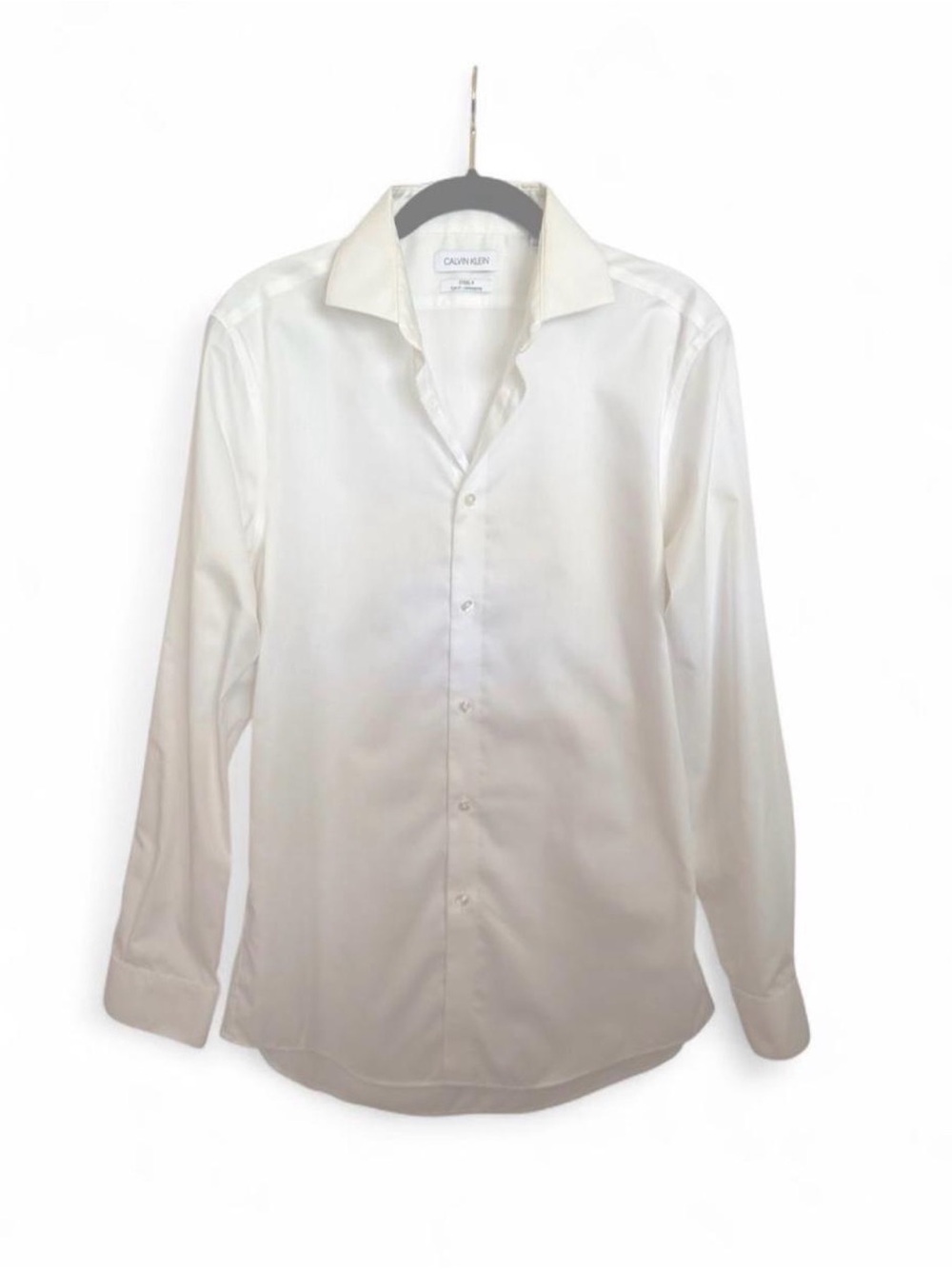 LIKE NEW Calvin Klein Men's White Long-Sleeve Dress Shirt M (15.5 neck)